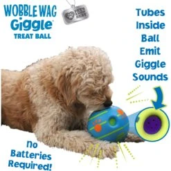 Wobble Wag Giggle Treat Dispensing Squeaky Ball Dog Toy, Blue 14 Wobble Wag Giggle Treat Dispensing Squeaky Ball Dog Toy, Blue -Pet Dog Toys 939670 PT4. AC SS1800 V1692635420