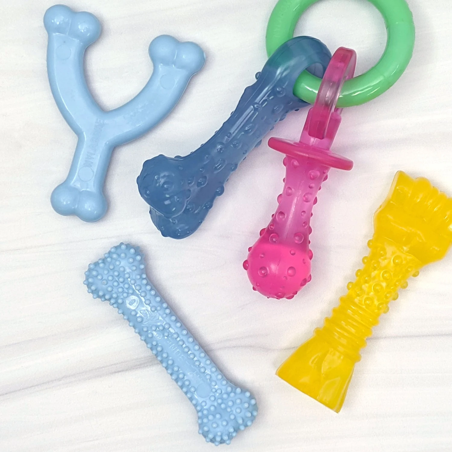 Nylabone Puppy Chew Chicken & Bacon Dog Chew Toys Bundle, X-Small 7 Nylabone Puppy Chew Chicken & Bacon Dog Chew Toys Bundle, X-Small - Image 5