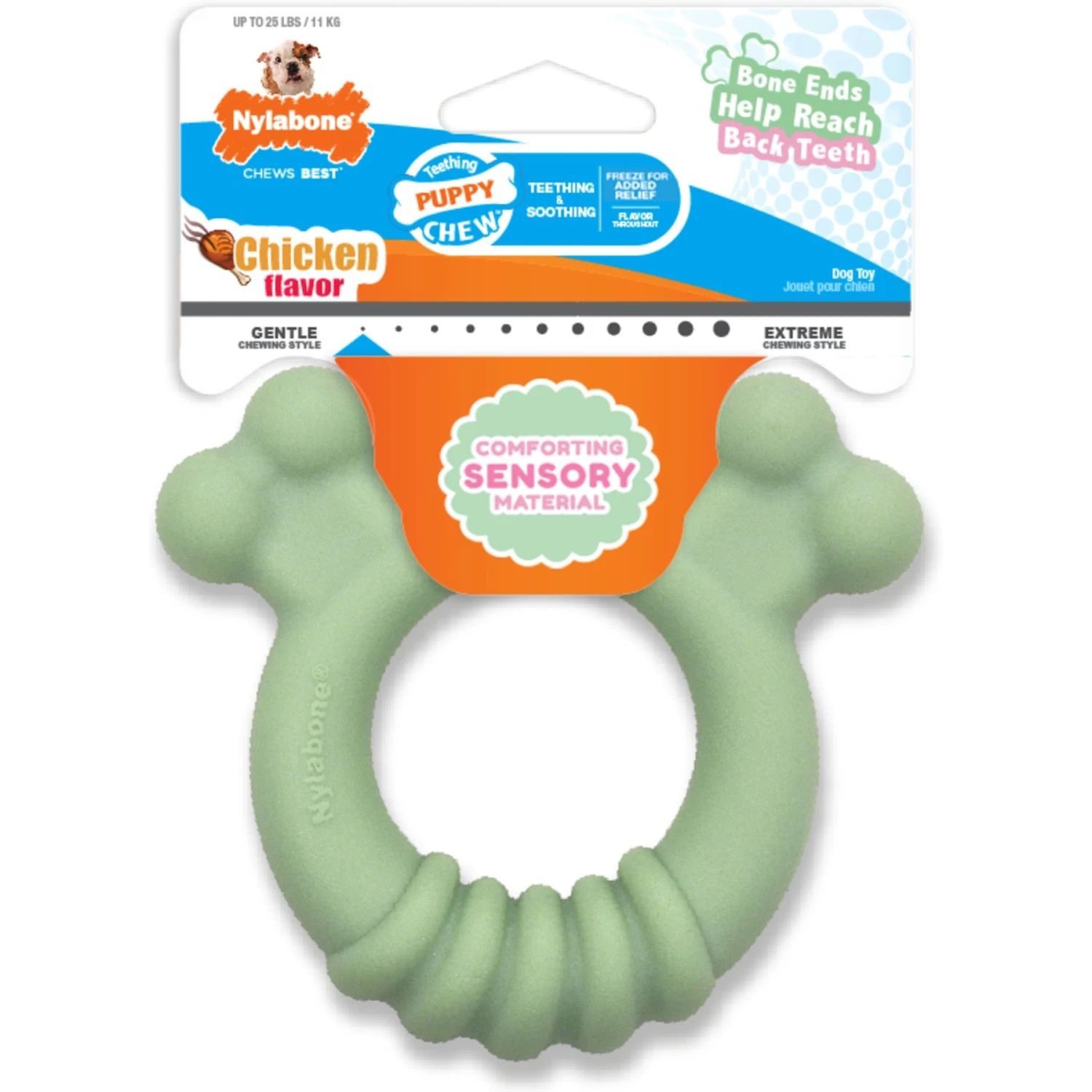 Nylabone Teething Ring Puppy Chew Toy, Green 3 Nylabone Teething Ring Puppy Chew Toy, Green
