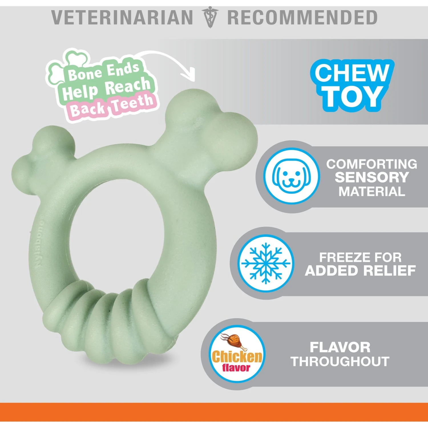 Nylabone Teething Ring Puppy Chew Toy, Green 4 Nylabone Teething Ring Puppy Chew Toy, Green - Image 2