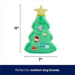 Frisco Holiday Santa's Helpers Plush Squeaky Dog Toy, 3 Count & Frisco Holiday Tree Thin Plush Squeaky Dog Toy -Pet Dog Toys 986222 PT6. AC SS1800 V1698257735